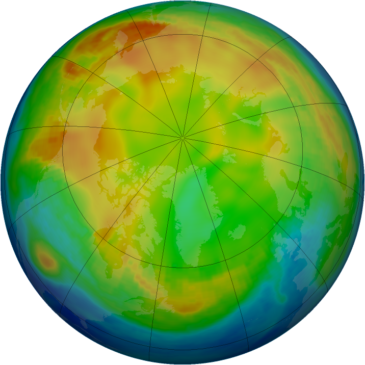 Arctic ozone map for 27 December 1987
